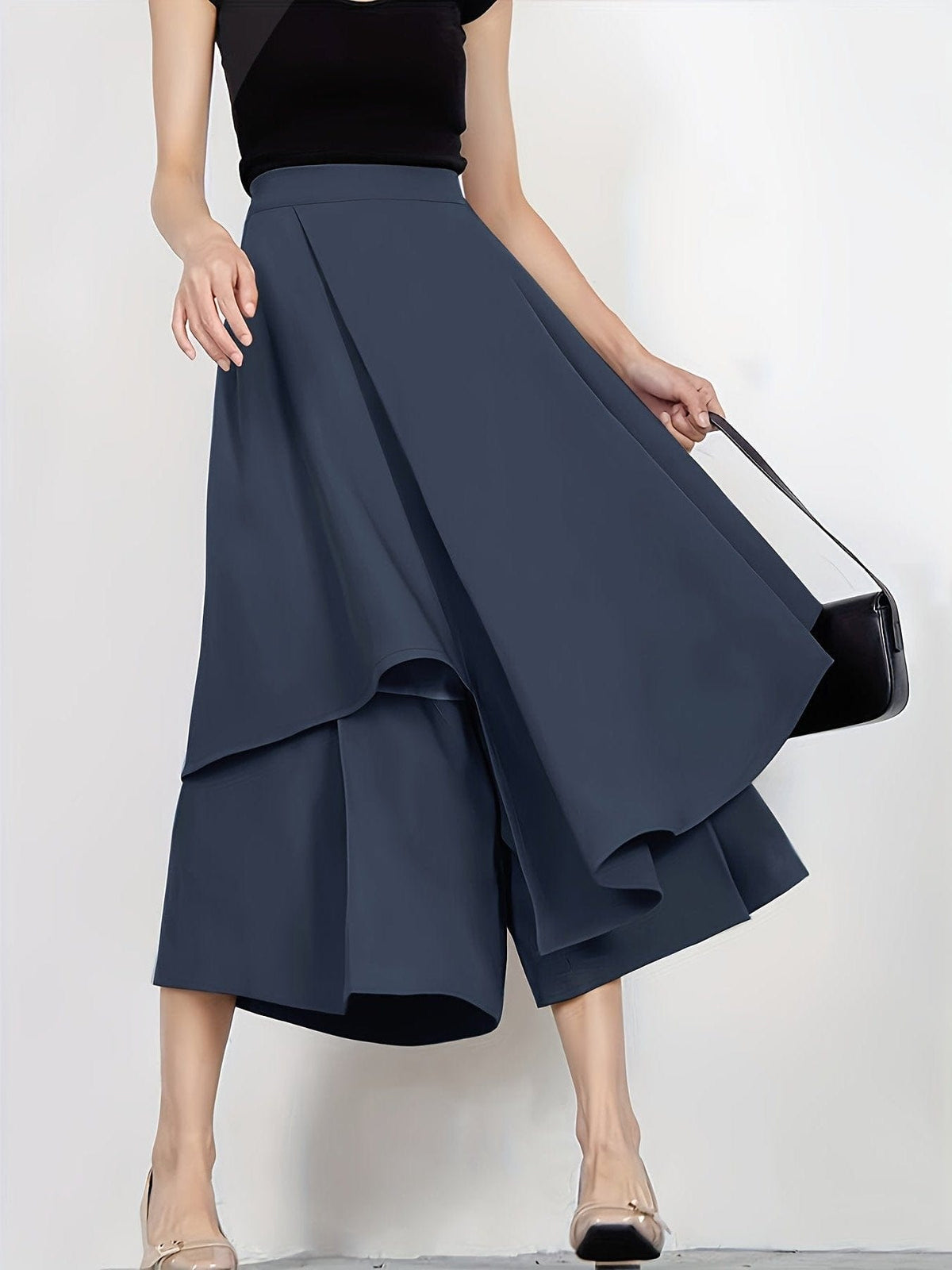 Asymmetrical High-Waist Skirt – Elegant Loose Fit for Spring & Summer Fashion