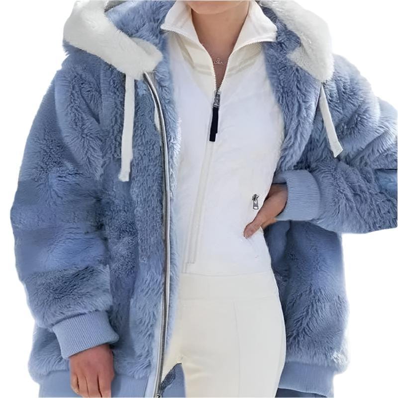 CozyPlush Women's Hooded Jacket Autumn Or Winter Zip Up