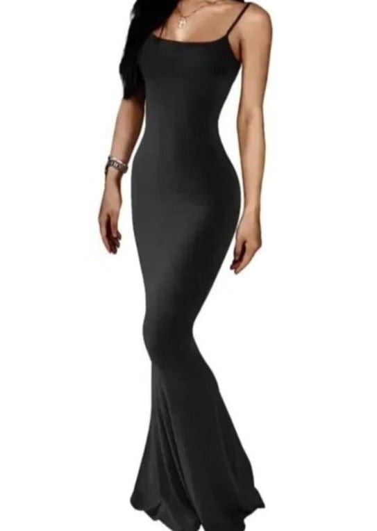 Elegant Women's Casual Lounge Slip Dress - Sleeveless Backless Bodycon Maxi for Summer Parties