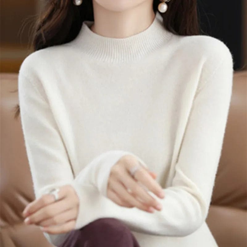 Serafina™ Cashmere Sweater: Half-High Neck Pullover