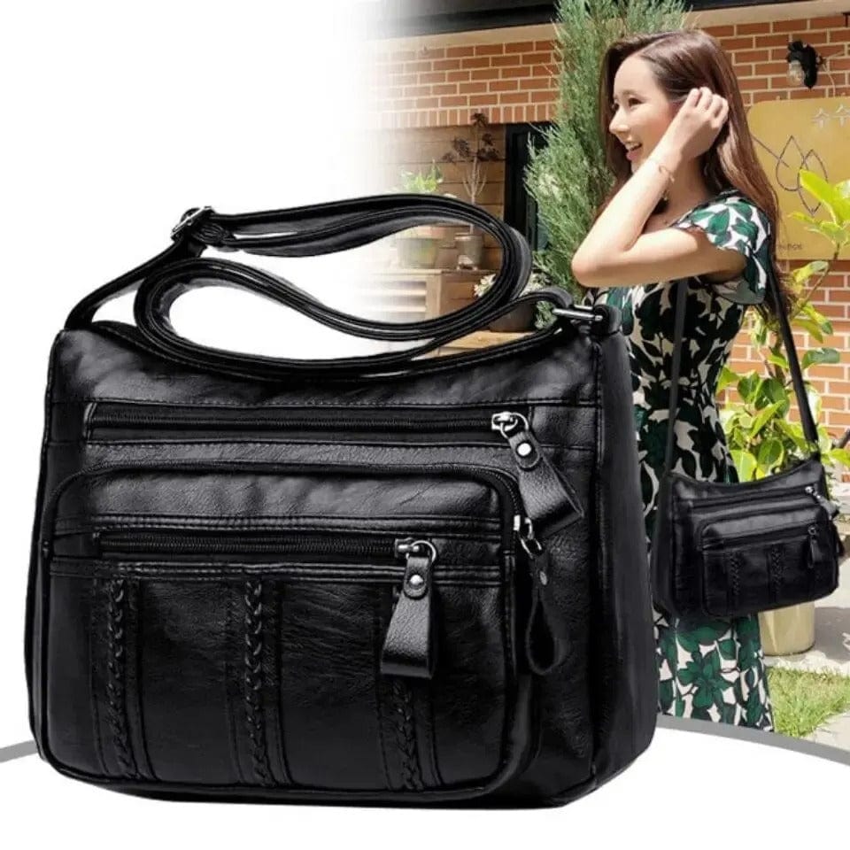 Elegant Crossbody Bag for Middle-Aged Women – Multi-Layered, Large-Capacity