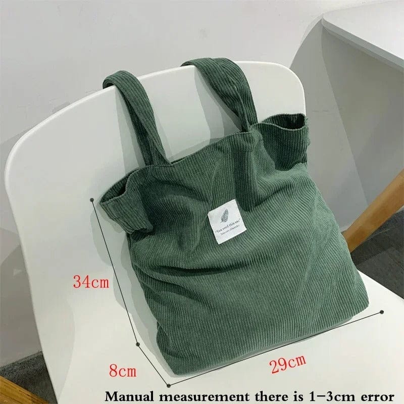 Eco Chic Corduroy Totes for Women | Reusable Shoulder Bags, Small & Large Shopper